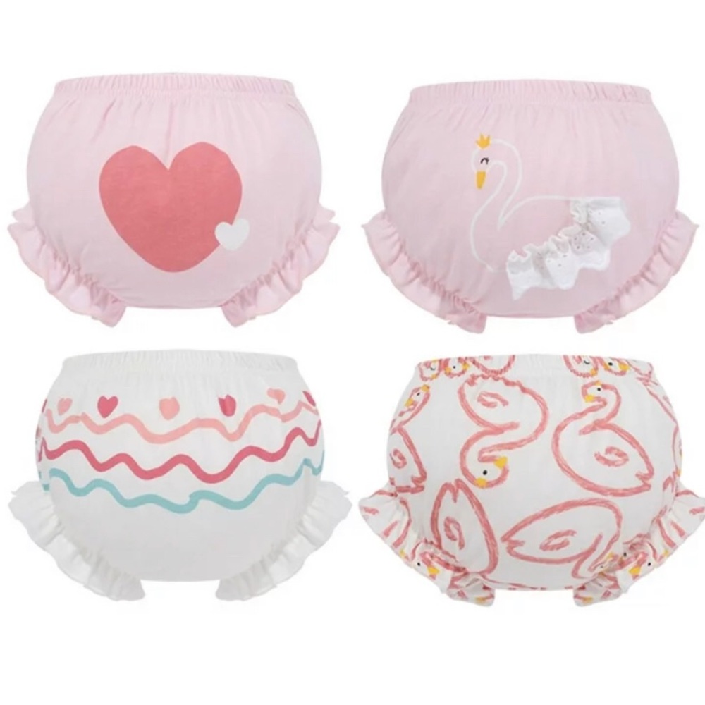 4T/5T Ruffle Baby Bloomers Hearts and Swans